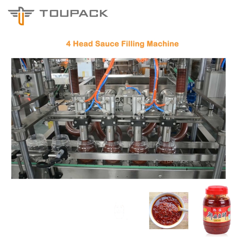 Sistema di riempimento liquido capo di Bean Sauce Filling 4 spessi dell'impacchettatrice della salsa dello SpA vasti