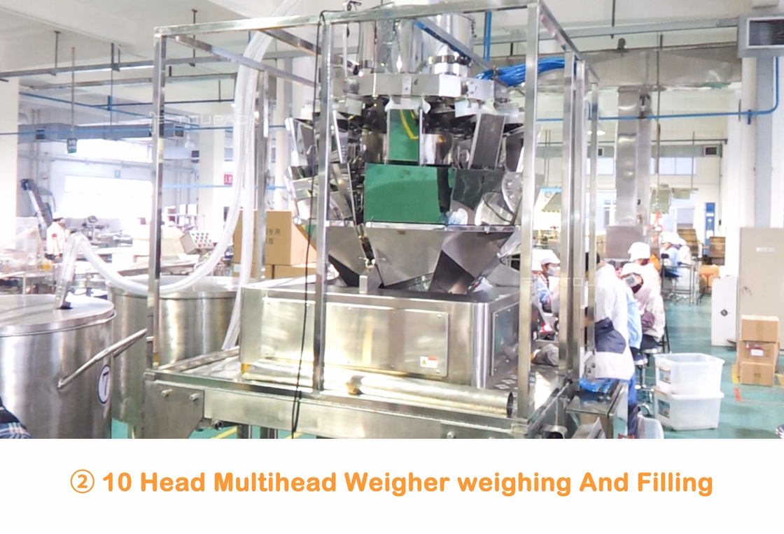 La lavanderia automatica del pesatore di Multihead di 10 teste borda il barattolo può sistema dell'imballaggio e dell'imbottigliamento