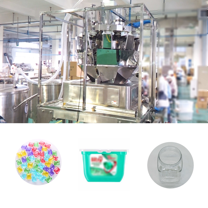 La lavanderia automatica del pesatore di Multihead di 10 teste borda il barattolo può sistema dell'imballaggio e dell'imbottigliamento