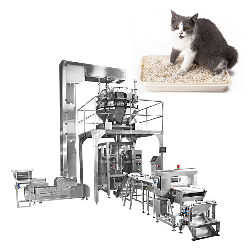 Macchina capa di Cat Litter Bag Filling Packing del pesatore del granello 14 automatici di 4KG 10KG 18KG