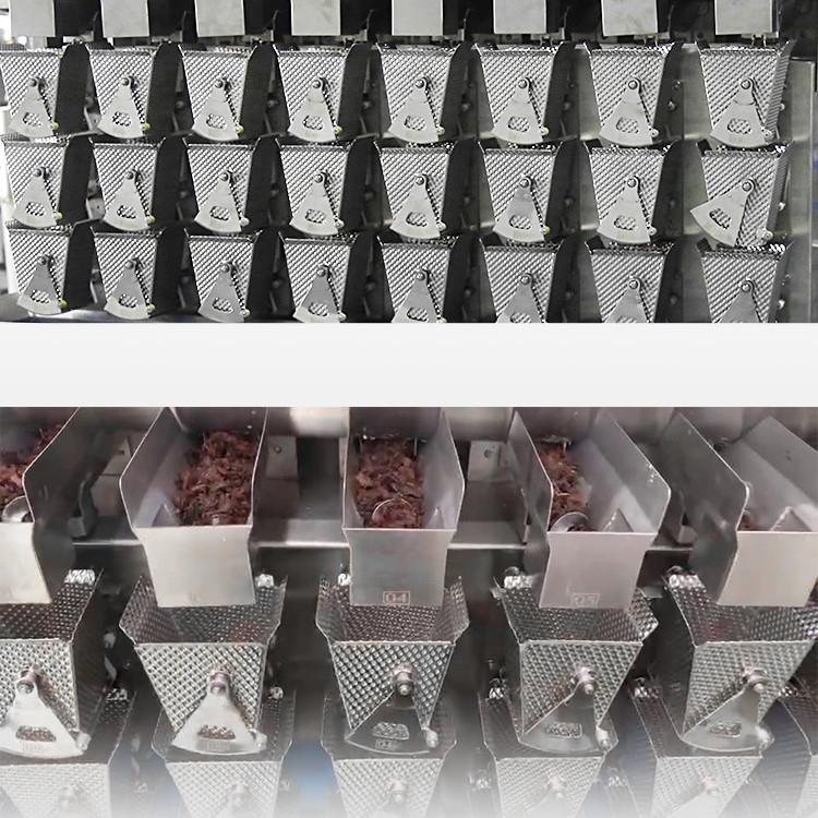 Doppia vite del saltatore formata fossette su industriale che alimenta il pesatore di Multihead per alimento appiccicoso fresco Rib Spare