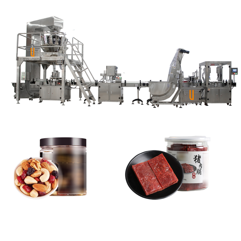 Il dado misto a scatti dell'OEM della carne di maiale automatica dell'imbottigliatrice fa un spuntino le tappatrici di riempimento del pesatore delle teste di Mulit