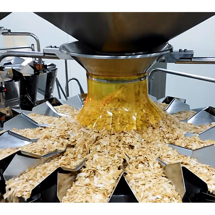 14 testa tutti in un'impacchettatrice di pesatura per la noce di cocco Chips Filling Machine croccante