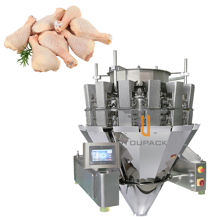 14 auto capa della coscia di pollo della carne fresca del pesatore ss 10-500g di combinazione che pesa sistema d'alimentazione d'avvitamento