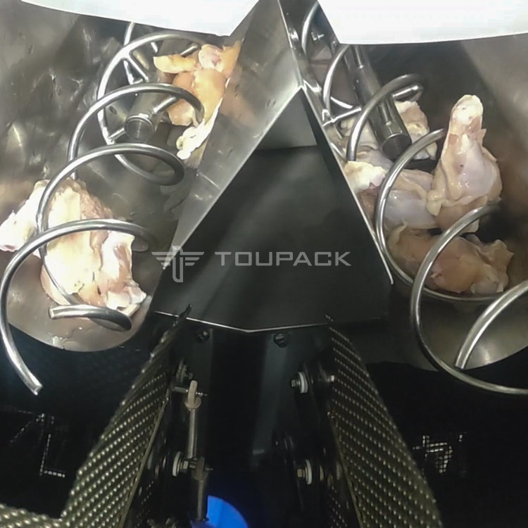 14 auto capa della coscia di pollo della carne fresca del pesatore ss 10-500g di combinazione che pesa sistema d'alimentazione d'avvitamento