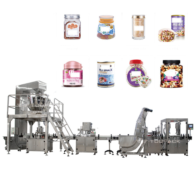Macchine di riempimento di scatole alimentari a fiocco completamente automatiche Bugle Cracker di gamberi Macchine di riempimento di barattoli