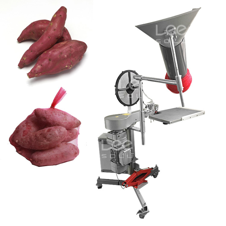Macchina di confezionamento semiautomatica di sacchetti di agrumeti a rete di patate dolci Macchina di confezionamento di sacchetti di frutta a maglia di arancione