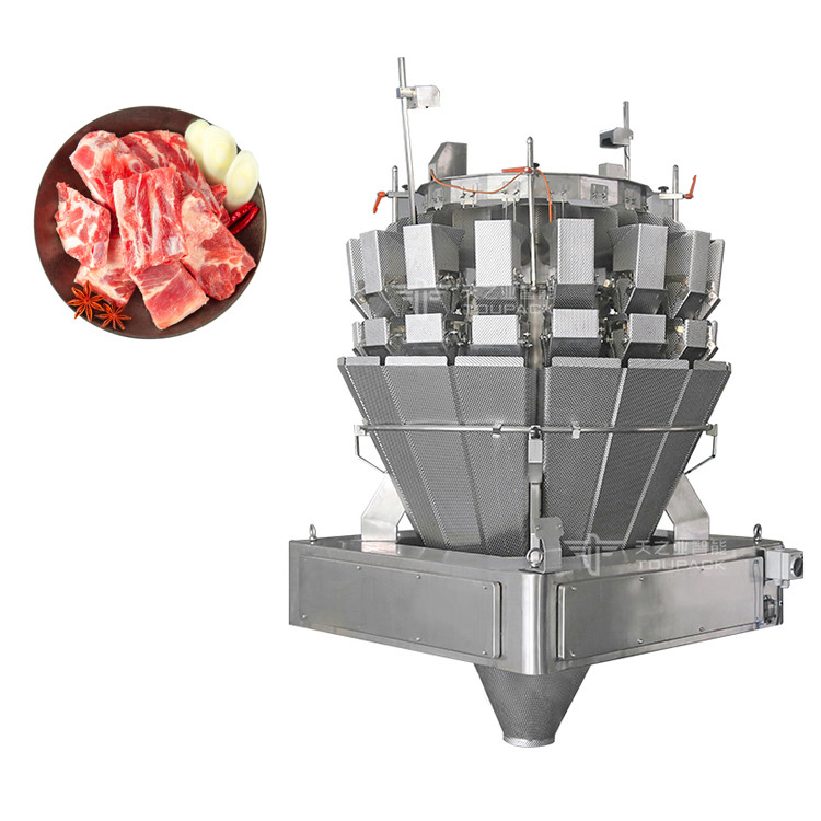 Carne congelata fresca carne di maiale cruda pezzi di carne di maiale costole pesatrice multi-testa con alimentazione a vite