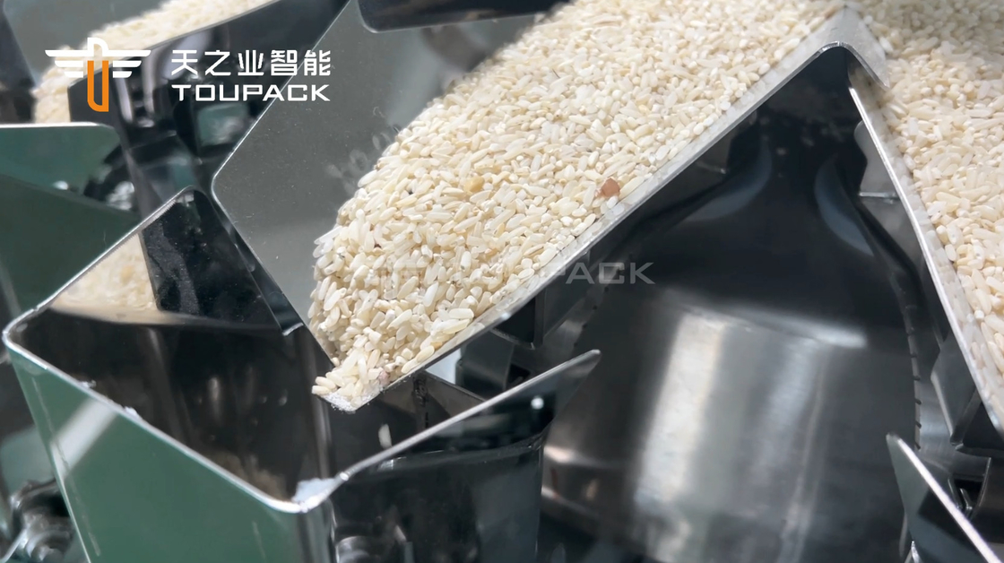 14 secchi Pesatrice multi-testa automatica 1kg 2kg 5L Cereali Alimenti Grano Rice Bag Packing Machine