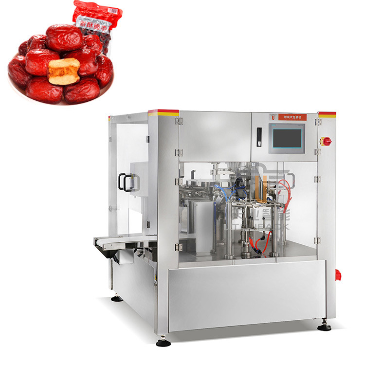 Macchina automatica di riempimento e sigillamento di sacchetti rotativi per Doypack Prefabricato Stand Up Pouch Red Jujube