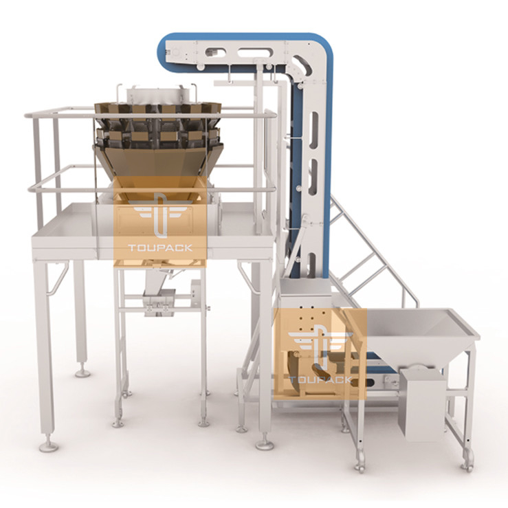 Bietole tritate Sistemi di pesatura e riempimento Carne fresca 14 Teste Velocificazione Multitesta Pesatrice