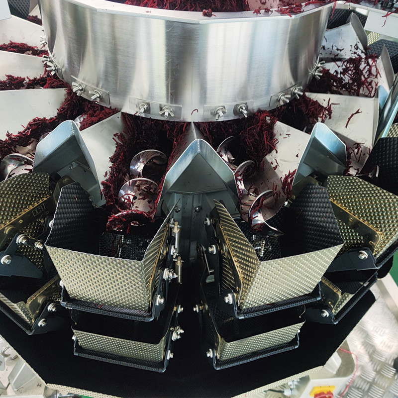 Macchina di imballaggio automatico di carne bovina carne di maiale pollame salsicce alimenti appiccicosi con multi-head pesante sigillatore di imballaggio