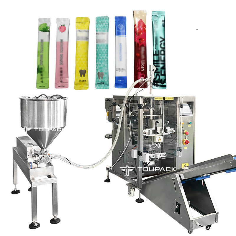 Taschino automatico con bastoncino Piccolo sacchetto lavaggio della bocca Liquidi lubrificanti Macchine di imballaggio Pesatura e imballaggio liquidi