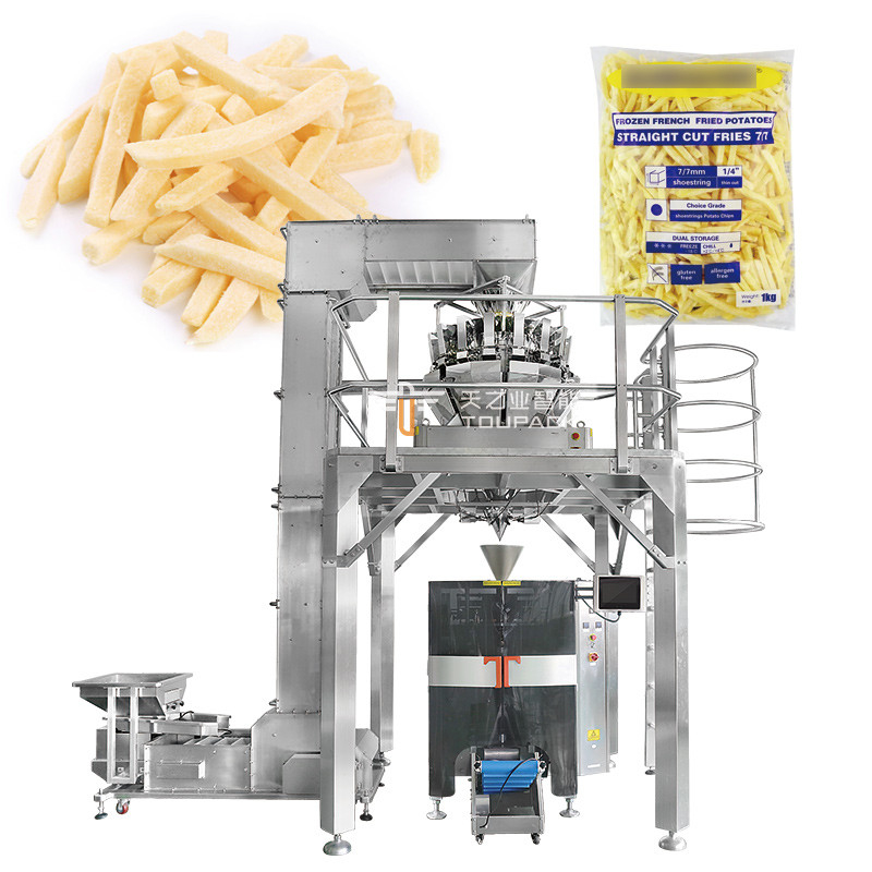Macchine di imballaggio verticali completamente meccaniche multifunzione congelate Frittate fritte filetti di pesce baccalà sacchetto di salmone blocco