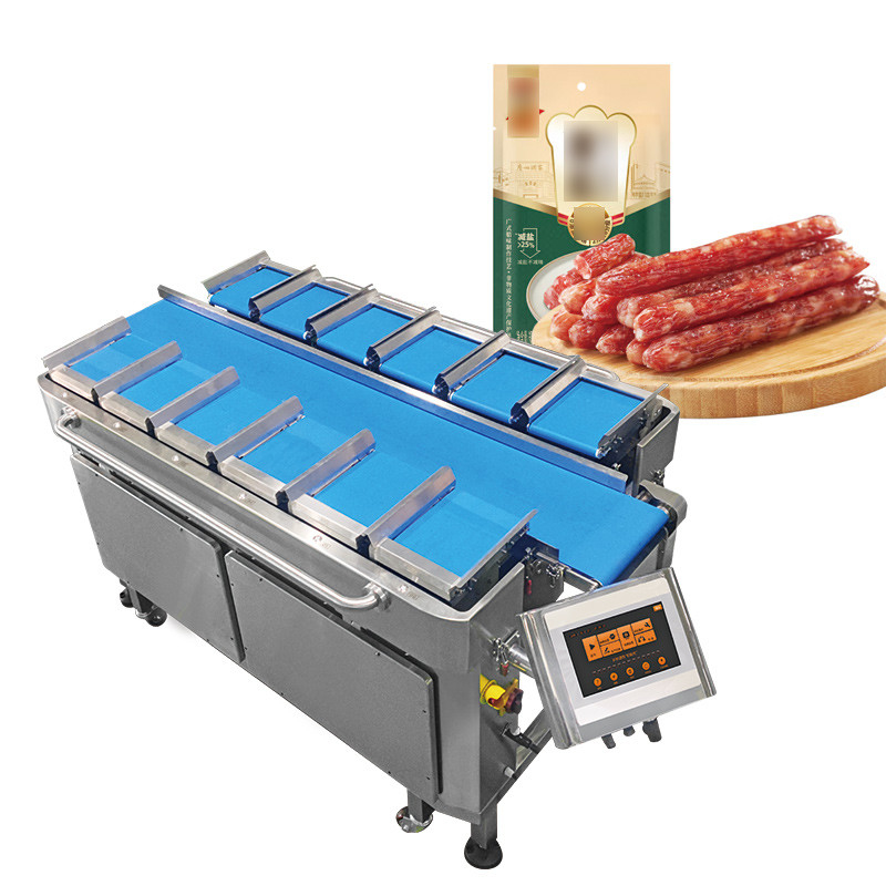 Salsicce di fumo cinese semiautomatica 12 teste multi-testa pesatrice macchina di imballaggio salsiccia curata imballaggio imballaggio imballaggio