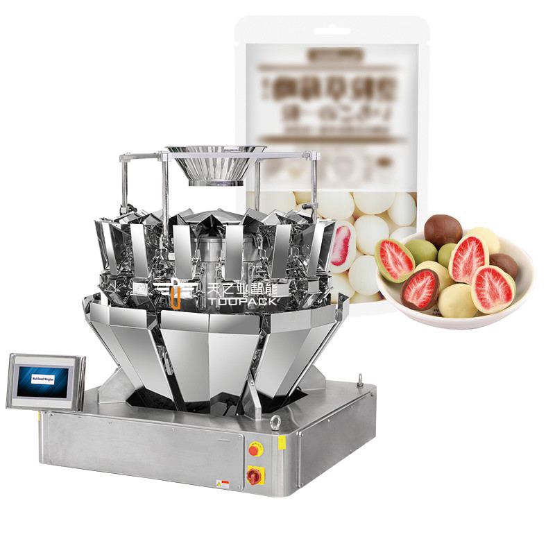 Pesatura verticale automatica con sacchetto di riempimento di sacchetto di snack, chicchi di caffè, chicchi di cane, cibo per cani, riso, arachidi, granuli di frutta secca