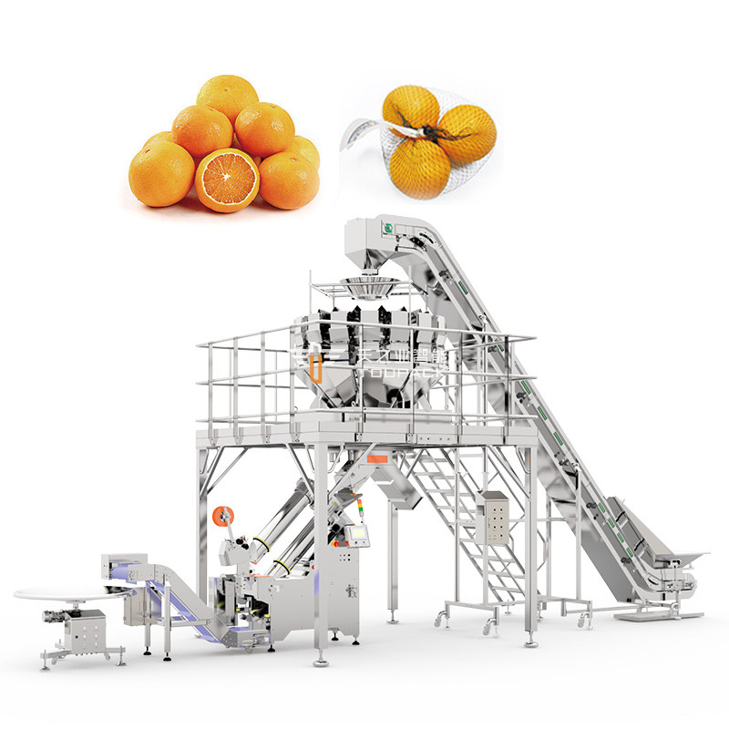 Macchine di imballaggio di borse a maglia Borse a maglia di cipolla Macchine di taglio Frutta e verdura Macchine di imballaggio a maglia