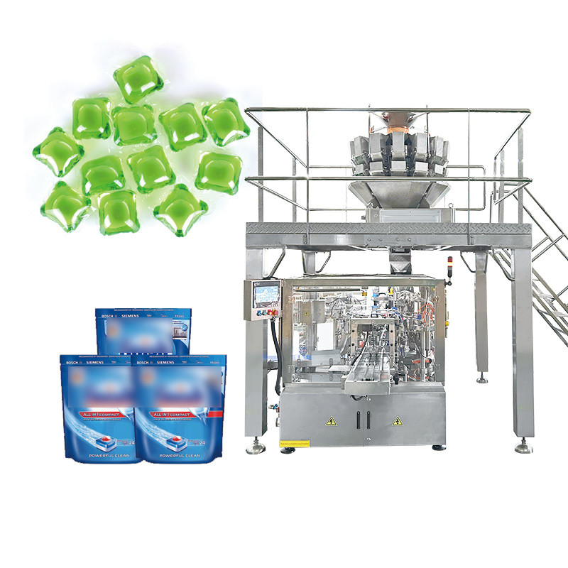 Macchina di imballaggio detersivo compresse Lavatrice di piatti Lavatrice di piatti Lavatrice di compresse Bolse Borsa Lavatrice di piatti Gel Bolse Box Packing Machine