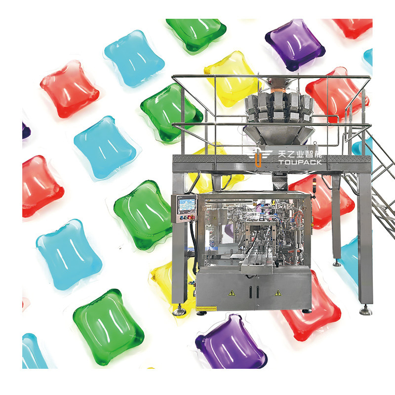 Macchina di imballaggio detersivo compresse Lavatrice di piatti Lavatrice di piatti Lavatrice di compresse Bolse Borsa Lavatrice di piatti Gel Bolse Box Packing Machine