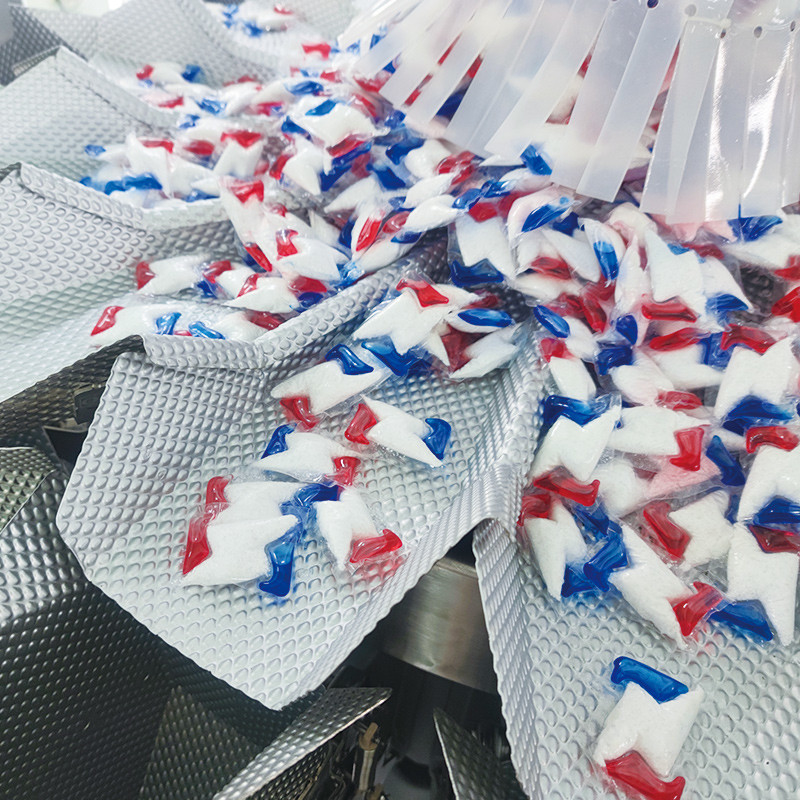 Macchina di imballaggio detersivo compresse Lavatrice di piatti Lavatrice di piatti Lavatrice di compresse Bolse Borsa Lavatrice di piatti Gel Bolse Box Packing Machine