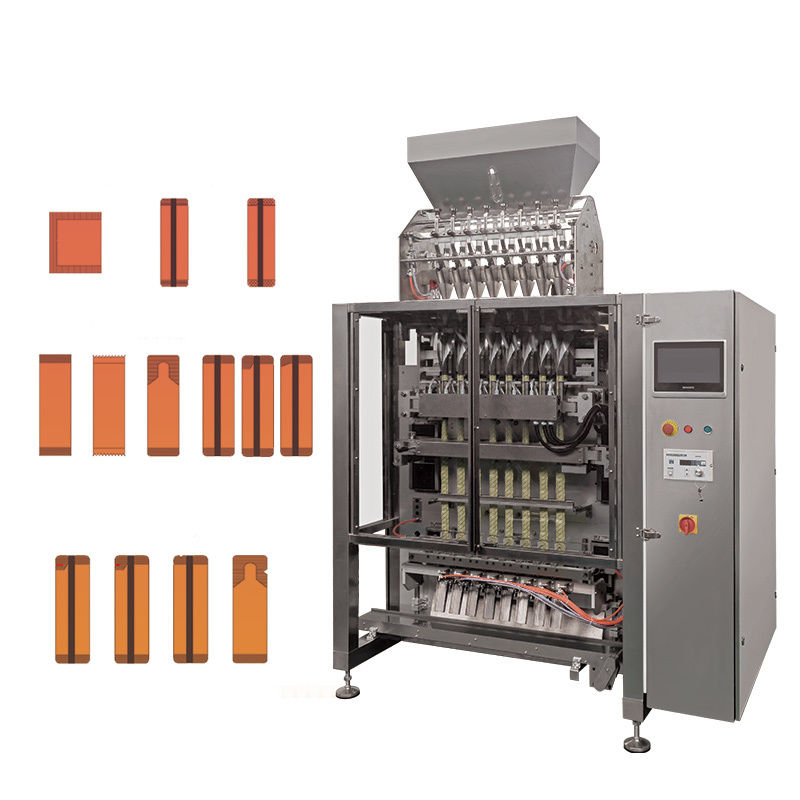 Macchina automatica verticale Vffs per il confezionamento e il riempimento di ketchup, macchina confezionatrice per salsa di pomodoro a bustina verticale a 4 lati multi-pista