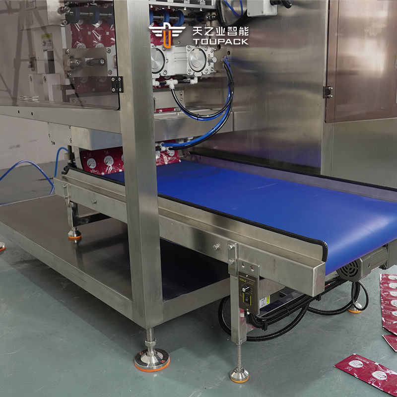 Automatica Glucosio Gel Bevande Liquido Irregolare in forma di bastoncino Sachet Bag Packing Machine Verticale 4 lati sigillo Sachet Pomodoro Salsa Packing Machine