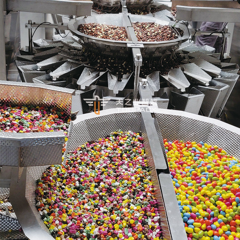 Auto Stand Up Pocket Doypack Pesatura Imballaggio Granula Noci di arachidi Cashew Multihead Pesatrice riempimento macchina