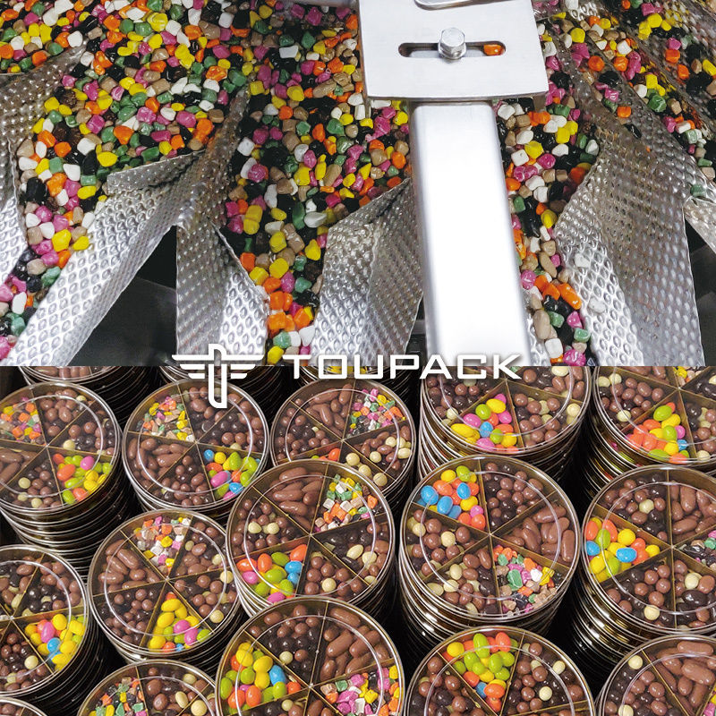 Macchina automatica per l'imballaggio di snack alimentari sfusi, biscotti, biscotti, caramelle gommose, buste, macchina riempitrice per sacchetti, pesatrice a teste multiple, macchina confezionatrice