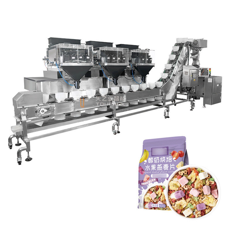 TOUPACK Confezionatrice automatica per snack pre-sacchettati, confezionatrice per frutta secca mista, confezionatrice per frutta secca disidratata