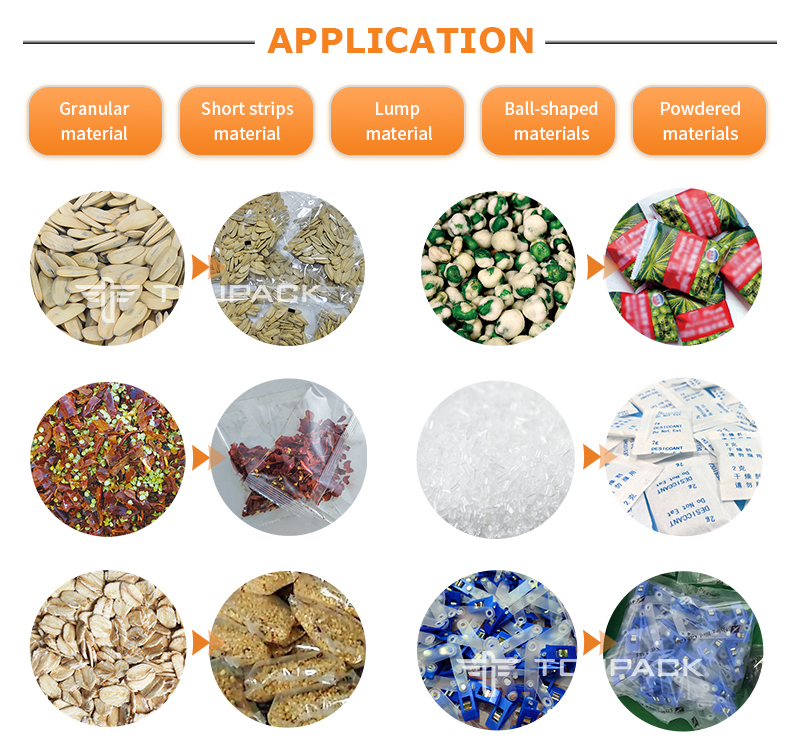 Sistema di pesatura automatico di patatine a patatine con più teste, pesatrice, gamberetti, confezionatrice francese, confezionatrice di granuli alimentari