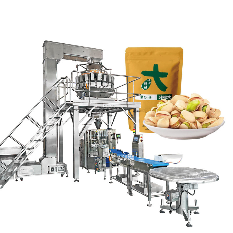 Pesatrici industriali multi-testa attrezzature di imballaggio popcorn snack biscotti di zucchero biscotti di caffè biscotto sigillamento sacchetto di plastica linea di imballaggio