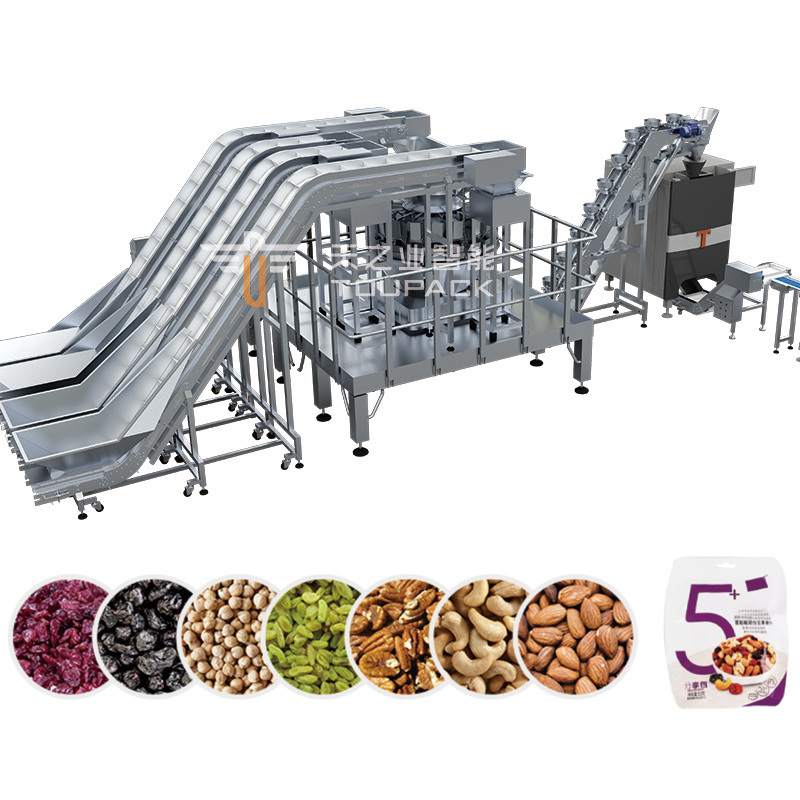High-accuracy Automatic Multihead Weigher Packing Machine with Easy to Operate Multi Color Plasticbag Packaging