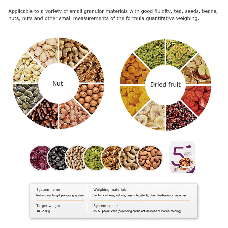 3l or 5l Nuts 14 Head Weigher Vertical Packaging Machine 32 Head Multihead Weigher Dehydrated Fruits Packing Machine
