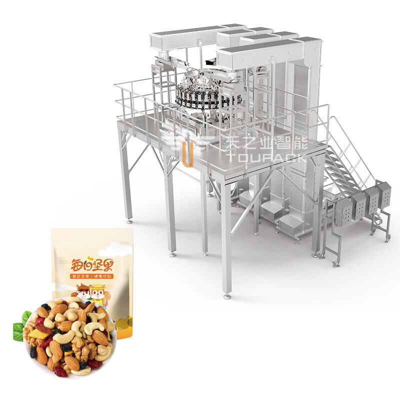 3l or 5l Nuts 14 Head Weigher Vertical Packaging Machine 32 Head Multihead Weigher Dehydrated Fruits Packing Machine
