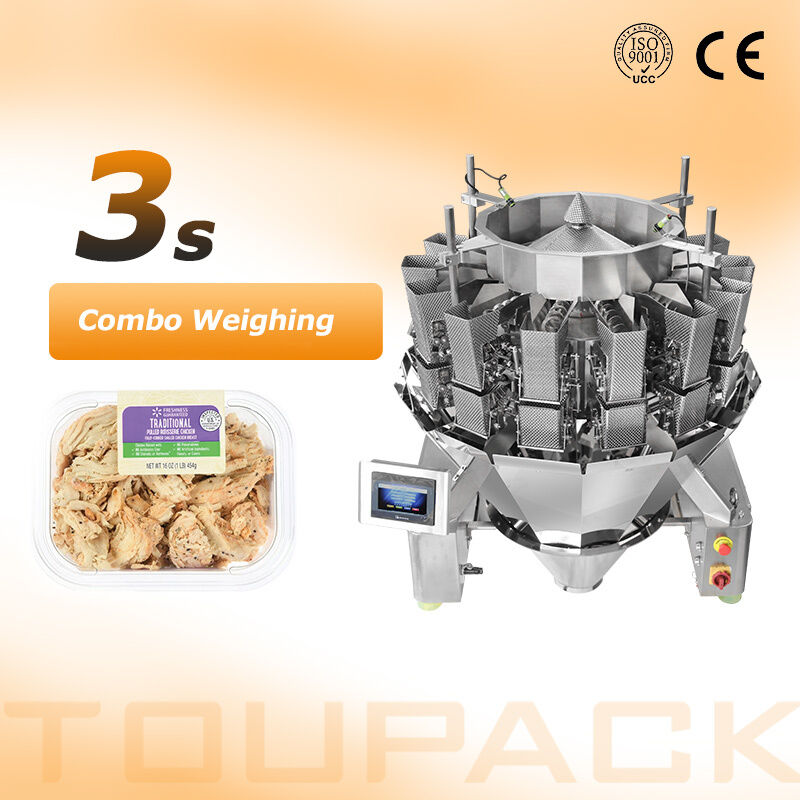 Macchina per sigillare i vassoi automatici con testa multivisto Pesatrice per 60 bpm Linea di imballaggio dei pasti pronti