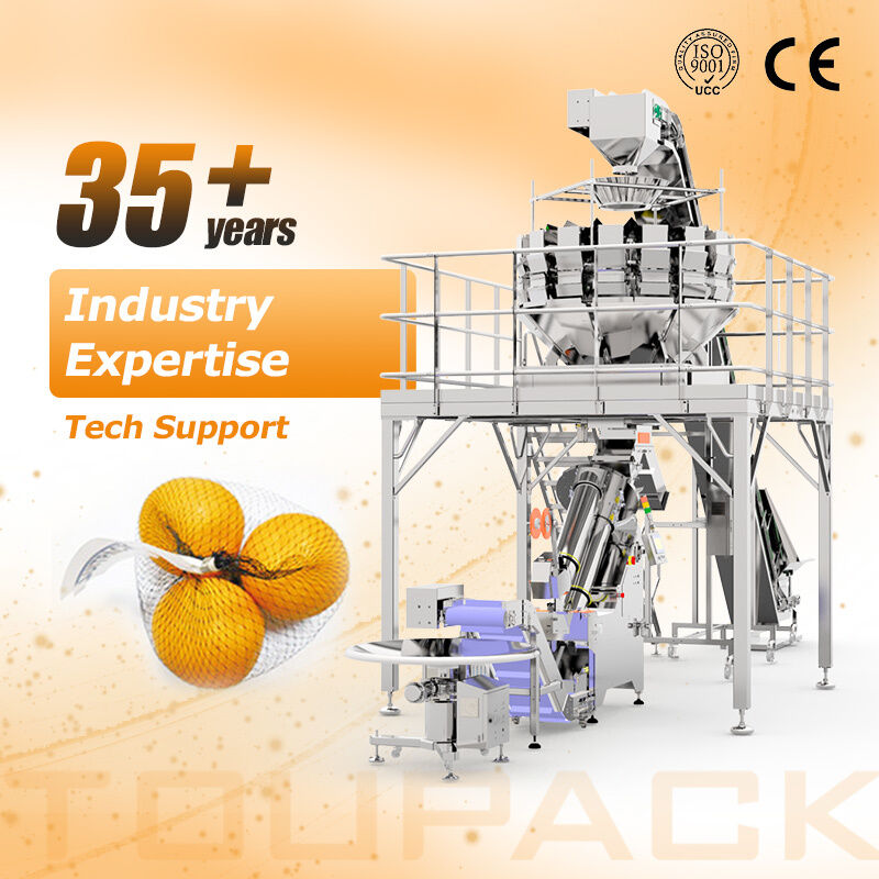Sistema automatico di pesatura della frutta e confezionamento in sacchetti di rete | Soluzione di imballaggio per sacchetti in rete ad alta velocità