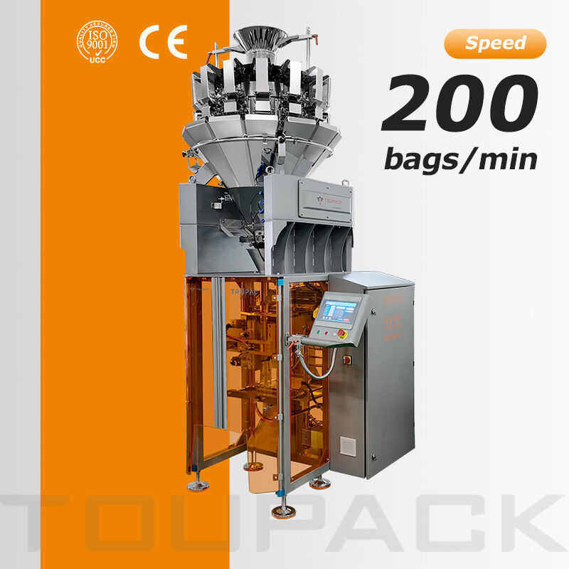 Macchina di imballaggio automatico VFFS per imballaggi alimentari con multihead pesante 20-200 confezioni al minuto sistema di pesatura ad alta precisione