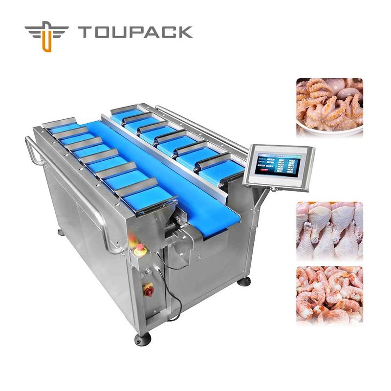 Pesatore capo del nastro trasportatore del sistema del pesatore della cinghia 30WPM di TOUPACK 12 per i frutti di mare