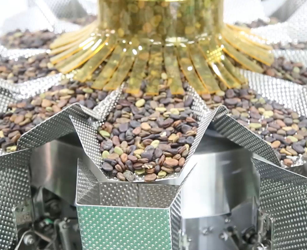 14 tipo elevatore della ciotola dell'impacchettatrice del pesatore VFFS di Mutihead per cioccolato Bean Frozen Fruits