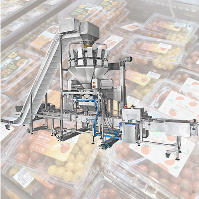 Fragola di verdure Tray Packaging Machine delle ciliege della macchina imballatrice della frutta fresca della copertura superiore 110BPM