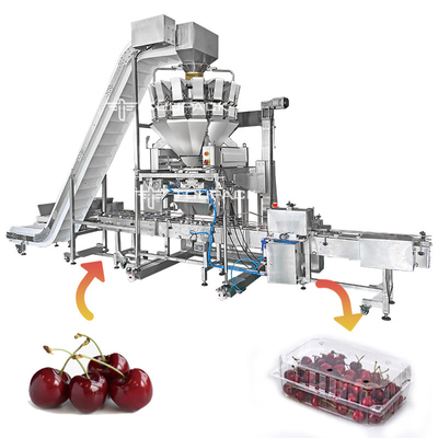 Fragola di verdure Tray Packing Machine delle ciliege degli spinaci del cavolo della macchina imballatrice della frutta fresca della copertura superiore