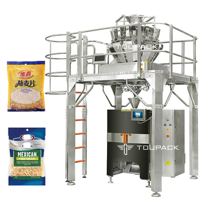 Impacchettatrice del formaggio tagliuzzata mozzarella con la macchina di rifornimento della farina d'avena del pesatore di Multihead