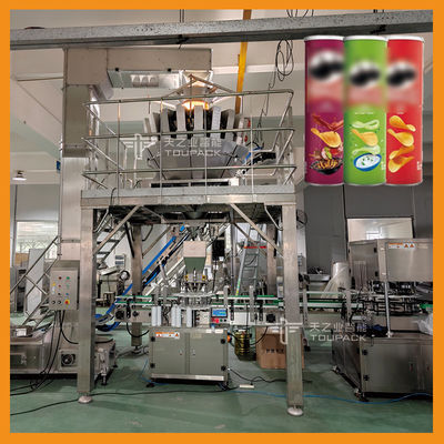 Patata automatica sistema di pesatura e di riempimento di Chips Tin Canning Machine Puffed Food di vuoto
