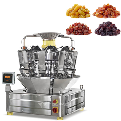 Testa 32 che mescola il materiale da otturazione automatico dell'uva passa della frutta secca del pesatore di Multihead e macchina imballatrice