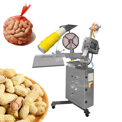 Macchina di imballaggio semiautomatica a maglia per la confezione di sacchetti per la confezione di cipolle di patate arancioni e arachidi