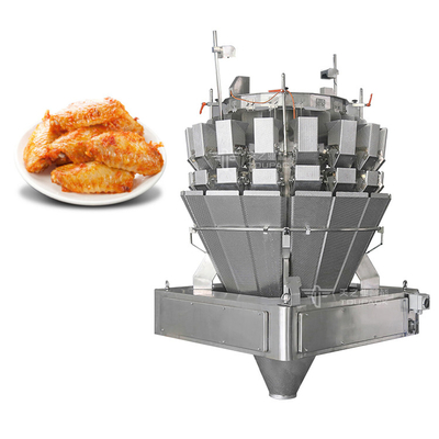 Combinazione di alimentatore a vite automatico Pesatrice di riempimento di alimenti appiccicosi Carne marinata Ali di pollo Pesatrice multi-testa