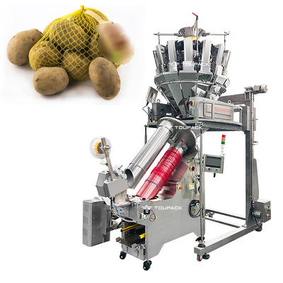 Macchina di imballaggio per sacchetti di nylon a rete completamente automatica per le patate fresche Macchina di imballaggio per sacchetti di taglio a rete di noce