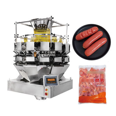 Piccola cintura di salsiccia pesatrice combinata macchina di imballaggio salsiccia di carne pura pesatrice multi-testa