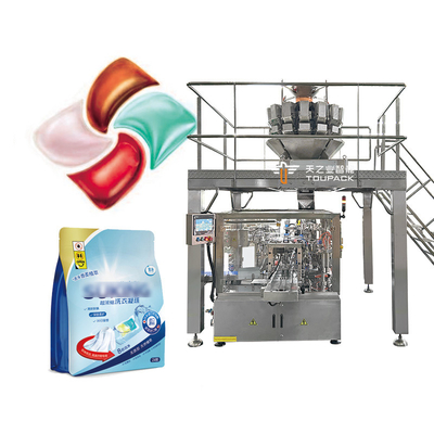 Macchina verticale per l'incartonamento di pastiglie per lavastoviglie automatiche
