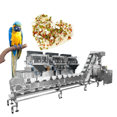 Macchina automatica di confezionamento del cibo per pappagalli con pesatrice multi-testa